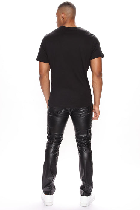 Black leather pants fashion nova store