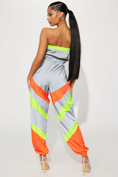 Reflective jumpsuit fashion nova on sale