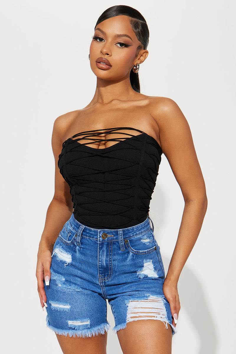 Love Spell Strappy Bodysuit Black Fashion Nova, Bodysuits Fashion