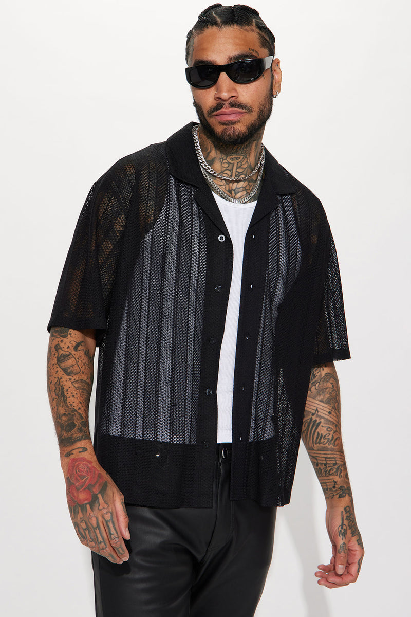 Eyes On Me Button Up Shirt - Black | Fashion Nova, Mens Tees & Tanks ...