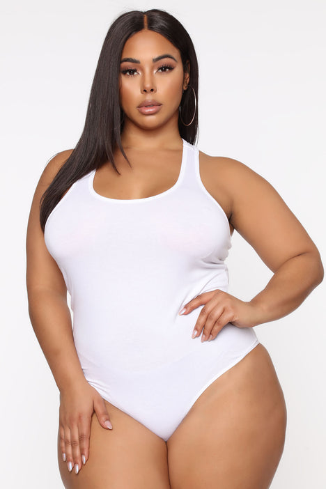 Divine Basic Tank Bodysuit - White