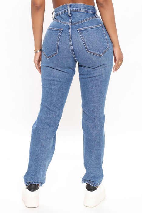 Jeans Destroyed Wash Nova Medium So | Fashion - Nova, Said Fashion Blue Mom Jeans I Because |