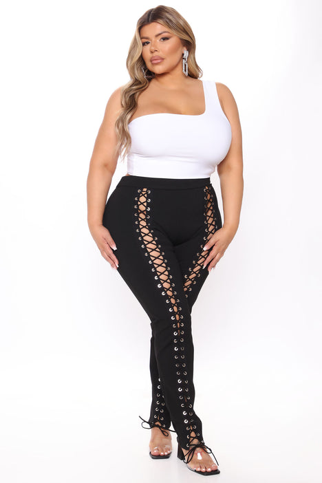 Lace up hotsell plus size pants