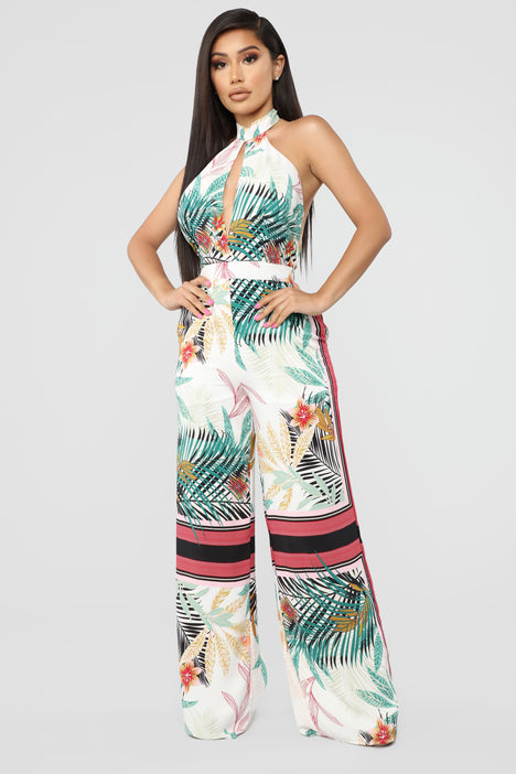 Fashion nova tropical jumpsuit hotsell