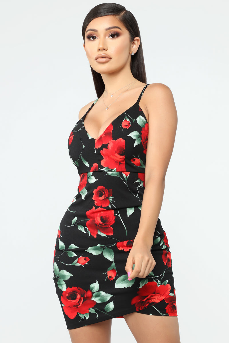 Floral Madness Mini Dress - Black | Fashion Nova, Dresses | Fashion Nova