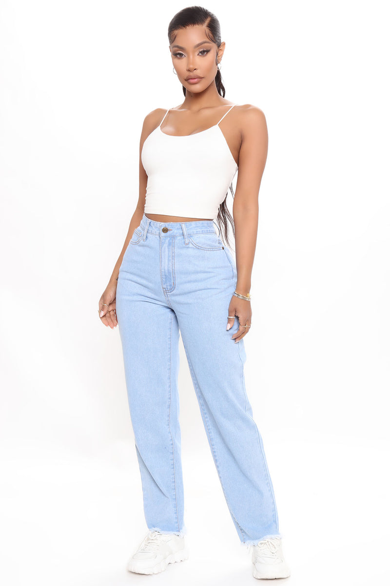 Follow Your Heart Non Stretch Mom Jeans - Light Blue Wash | Fashion ...