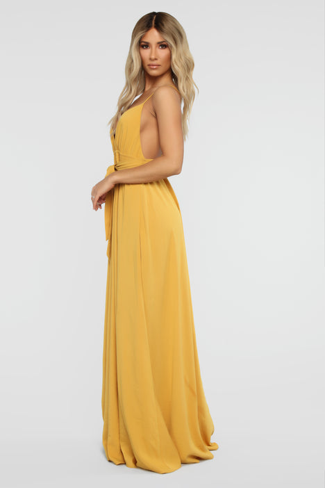 River Flow Maxi Dress Mustard