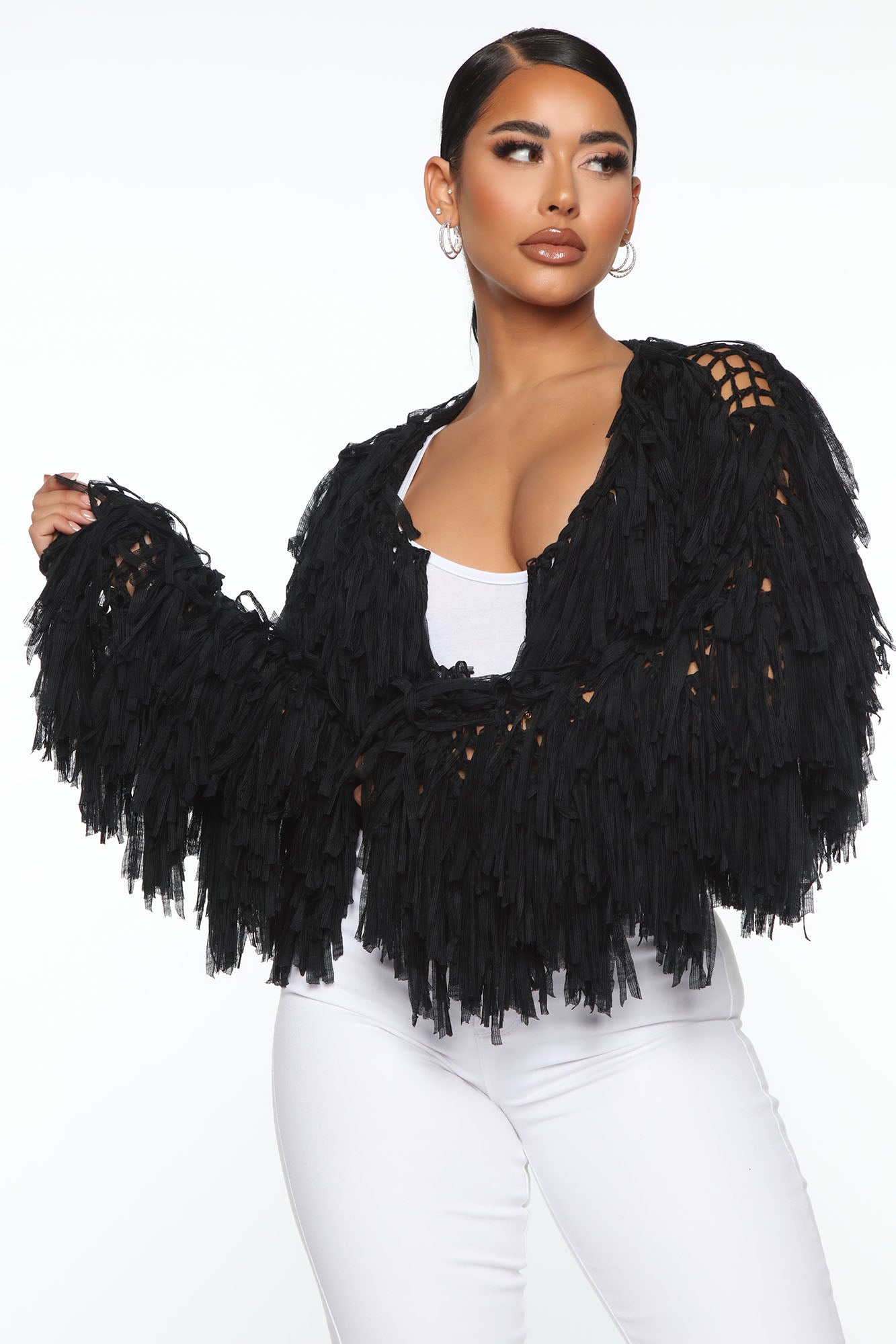 Fringe Me Up Sweater Black