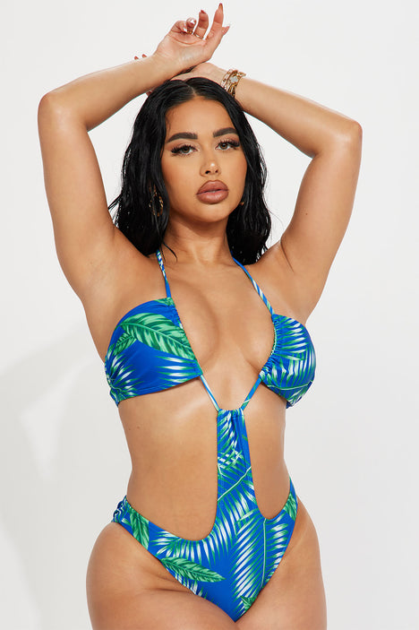 Miriam Halter 1 Piece Swimsuit Blue combo Fashion Nova