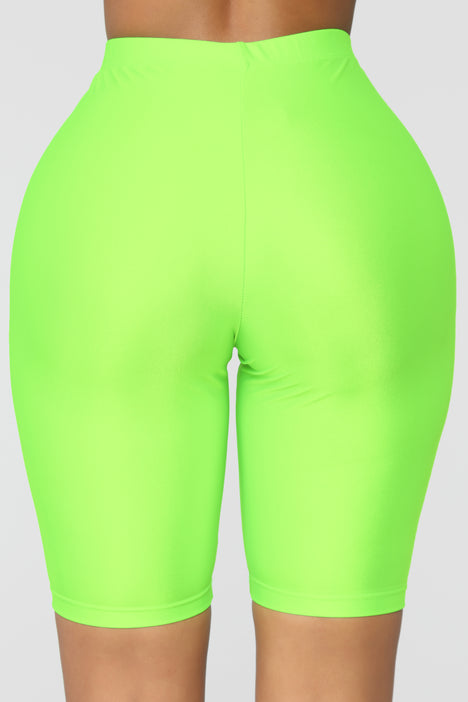 Plus size lime best sale green biker shorts