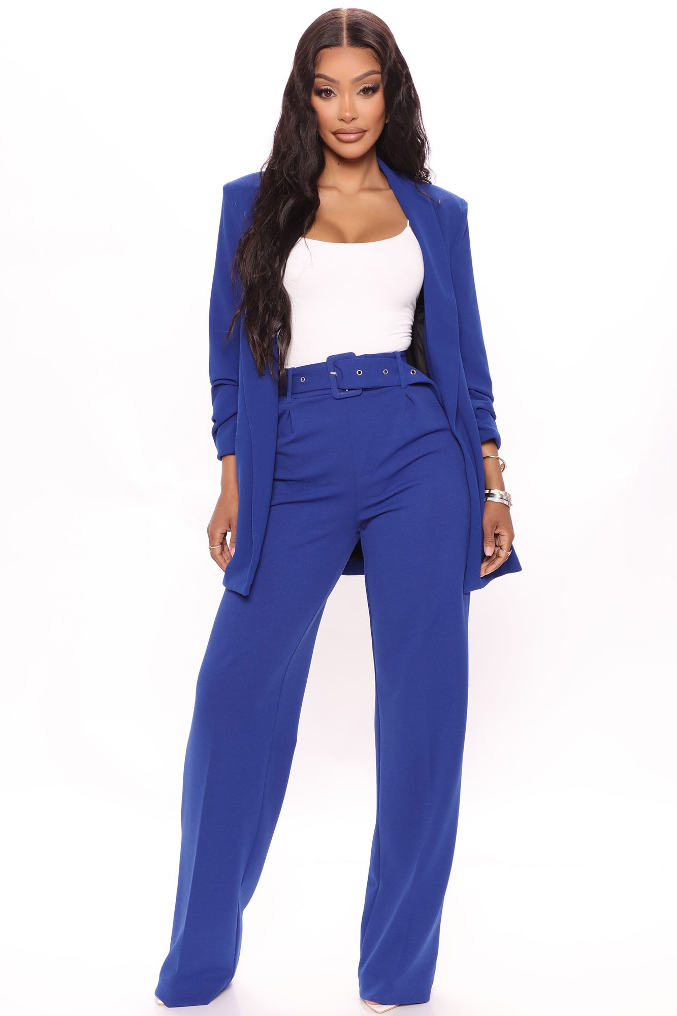 Celine Belted Wide Leg Pant - Red, Fashion Nova, Pants