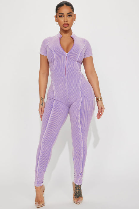 Purple jumpsuit fashion nova hotsell