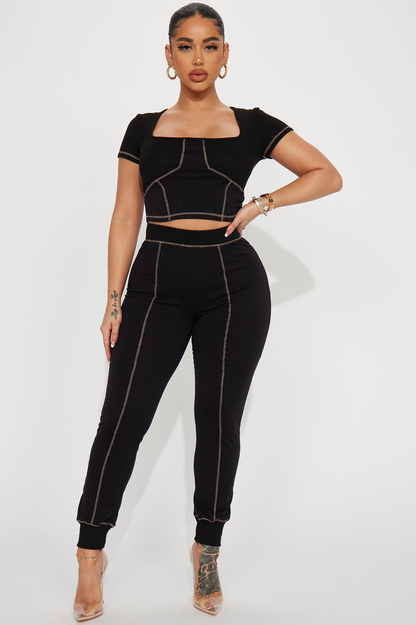 Casual Moment Jogger Set Black Fashion Nova Matching Sets