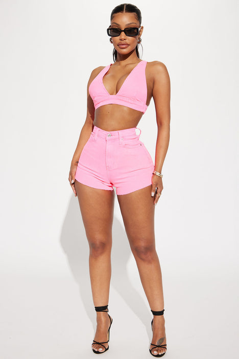 Pink sales stretch shorts