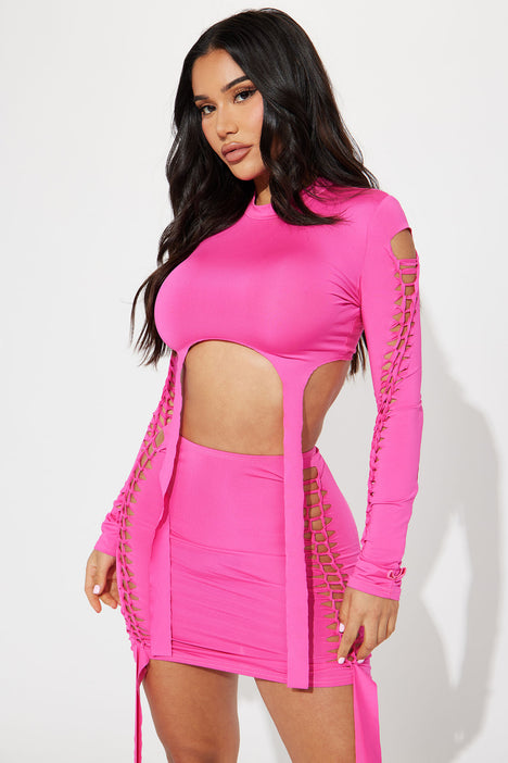 Always Truthful Skirt Set Fuchsia Fashion Nova Matching Sets