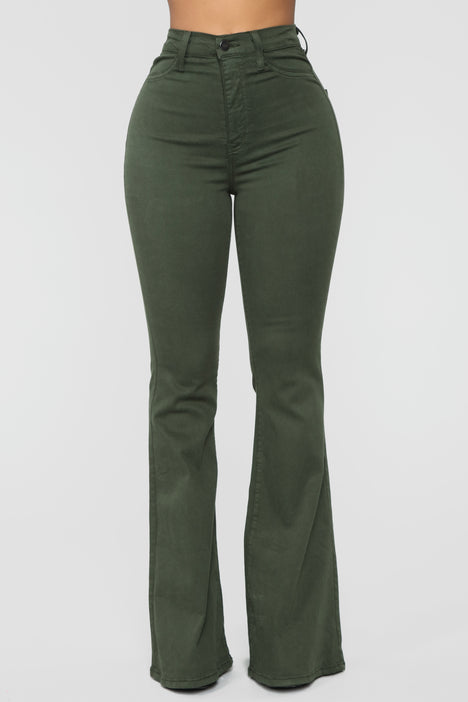 Fashion nova hot sale olive green jeans