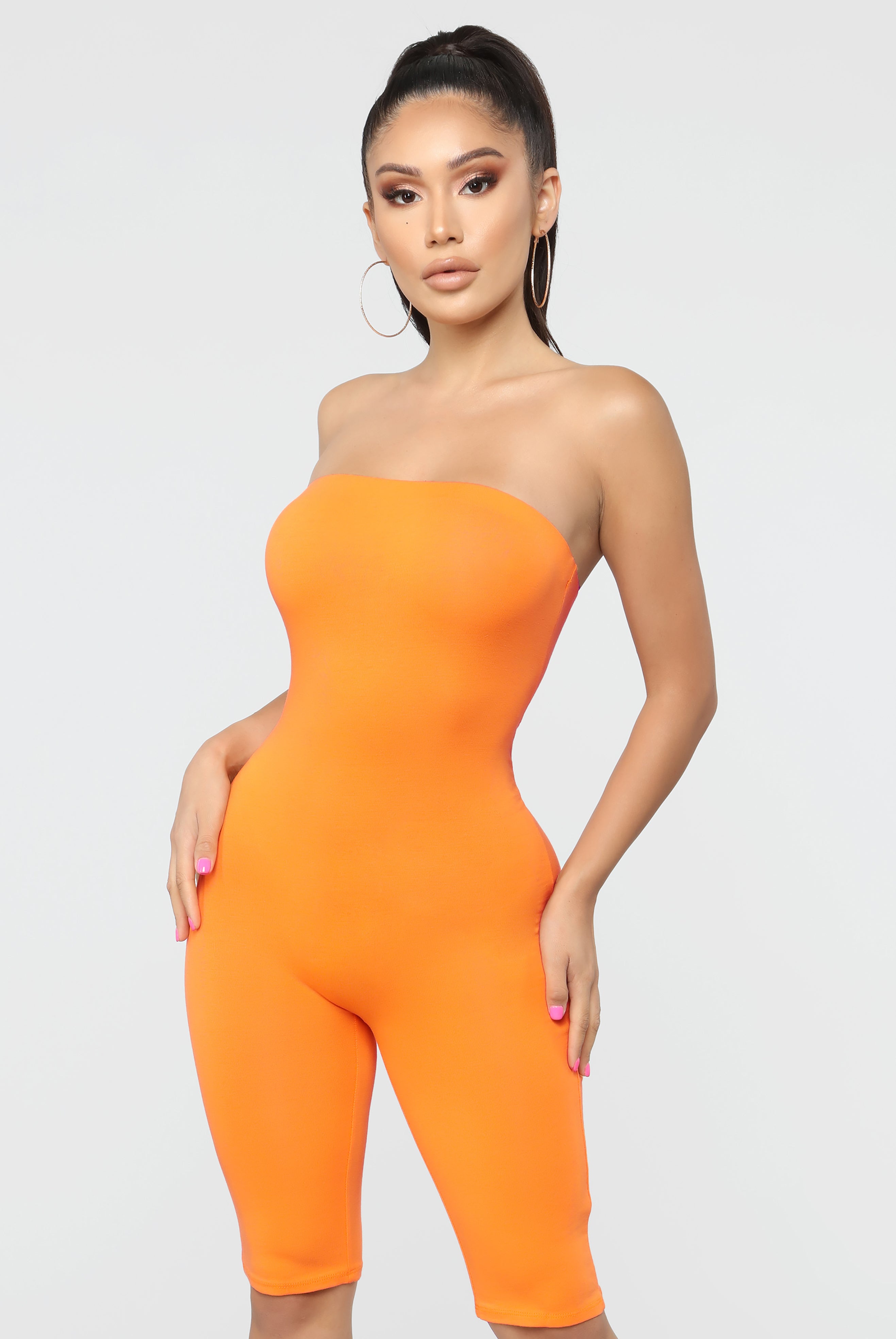 Strapless biker short romper clearance