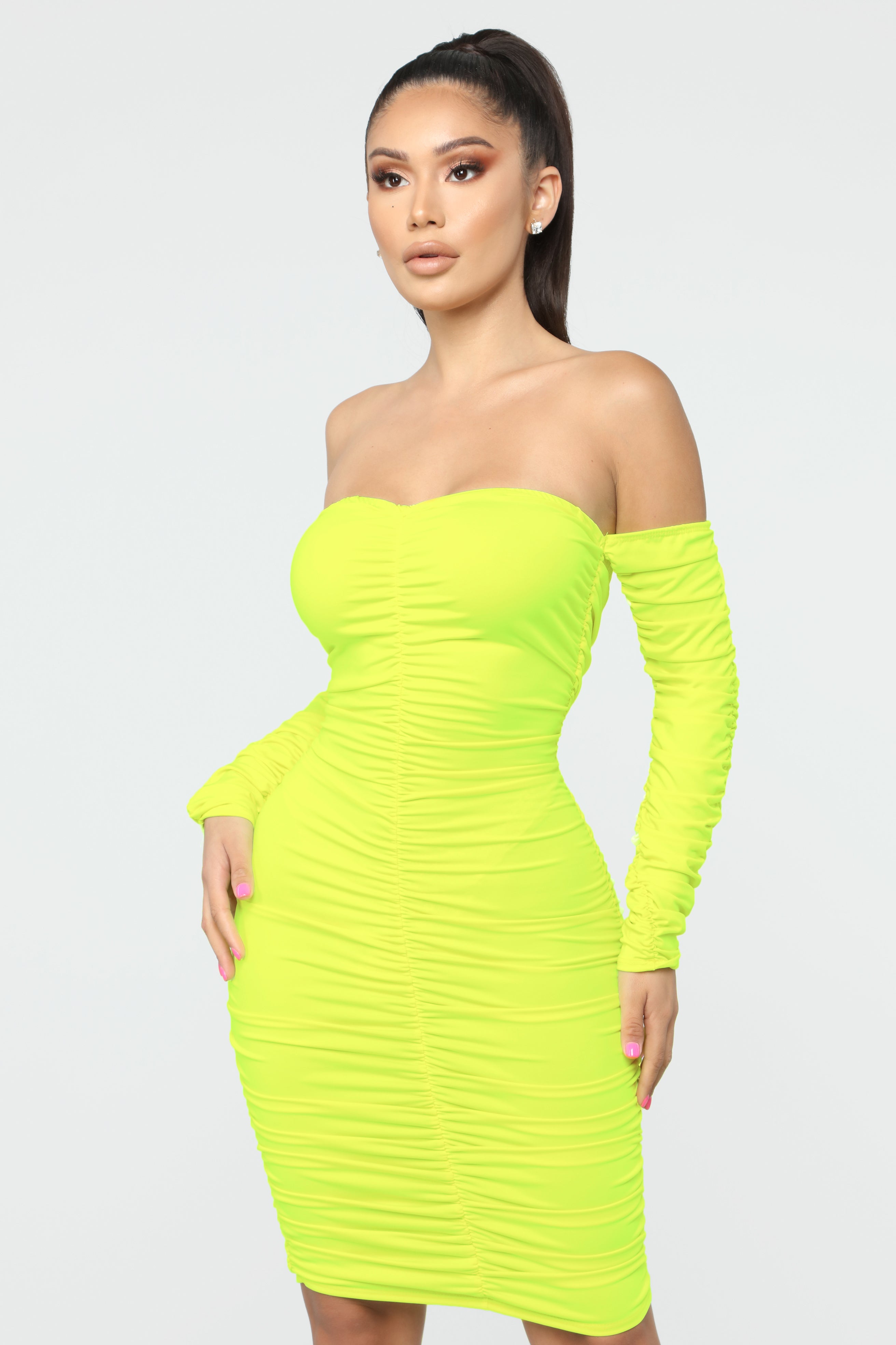 Fashion nova neon yellow dress new arrivals