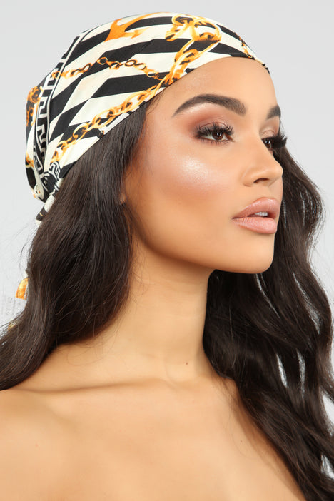 What s Your Status Head Scarf Black White Fashion Nova
