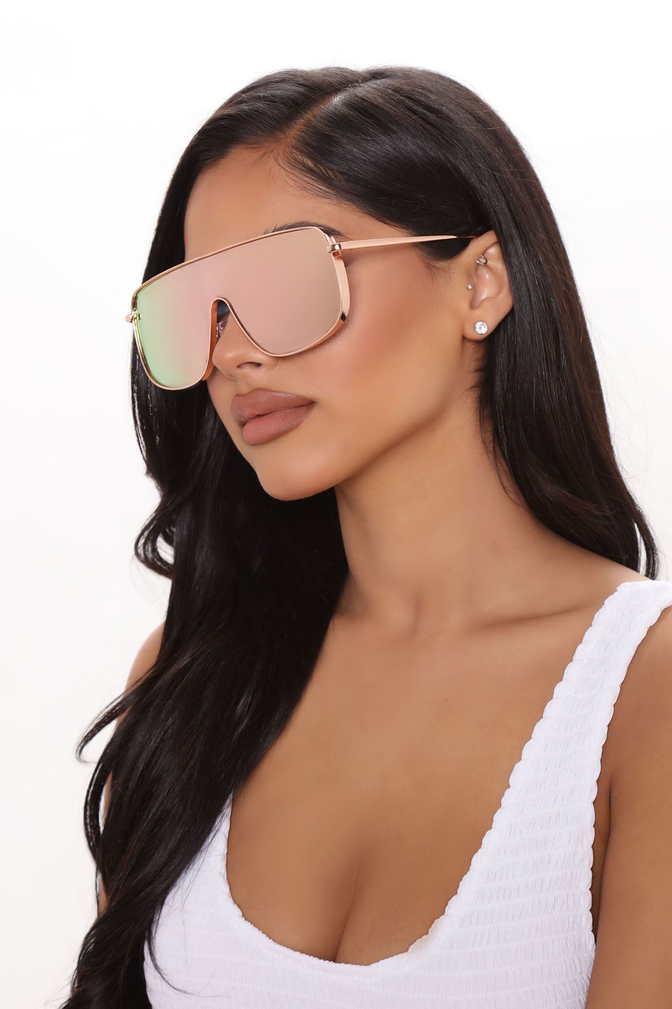 Don't Block Me Sunglasses - Rose Gold, Fashion Nova, Sunglasses