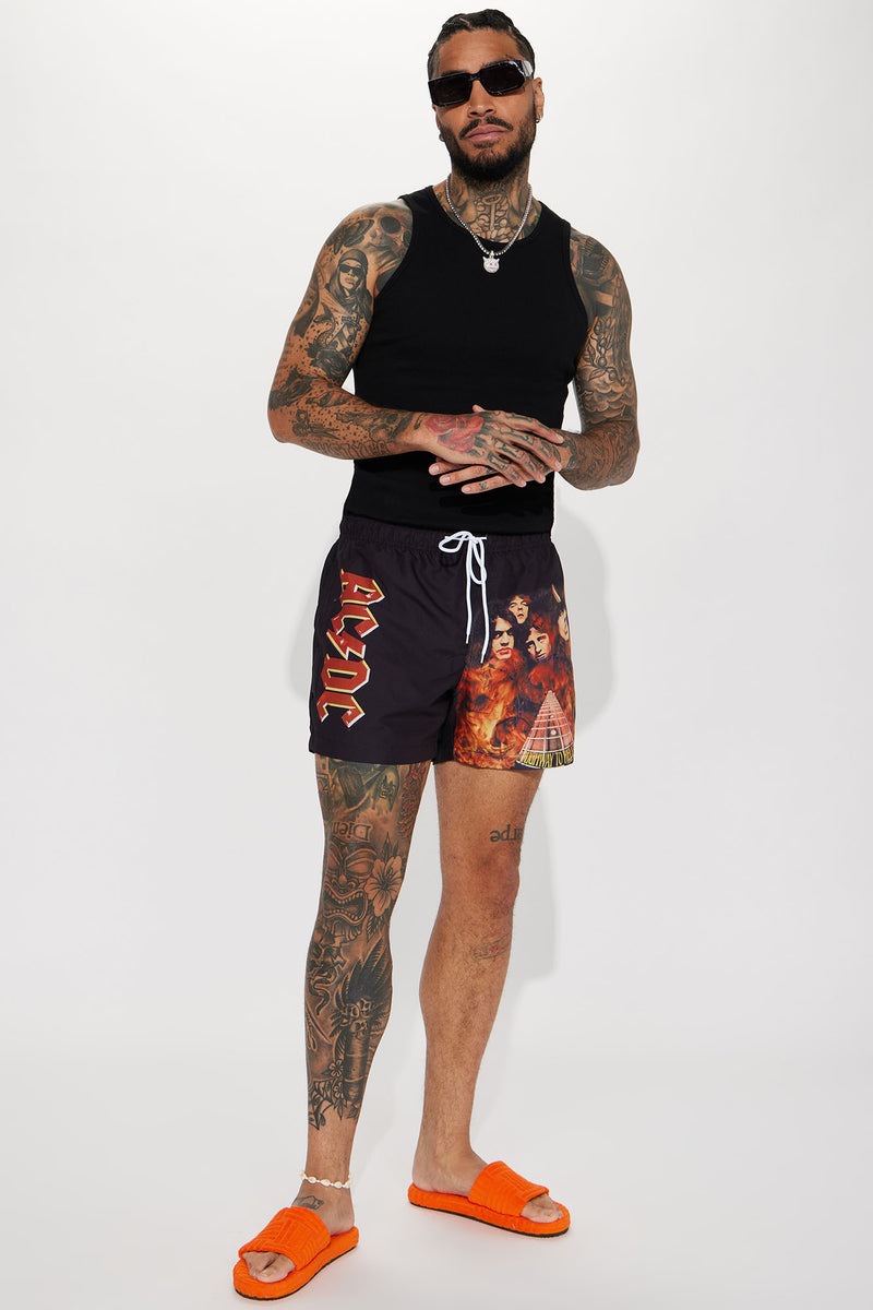 ACDC Trunks - Black | Fashion Nova, Mens Swim | Fashion Nova