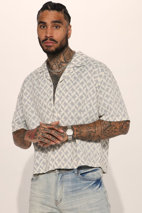 Cropped top dress shirt