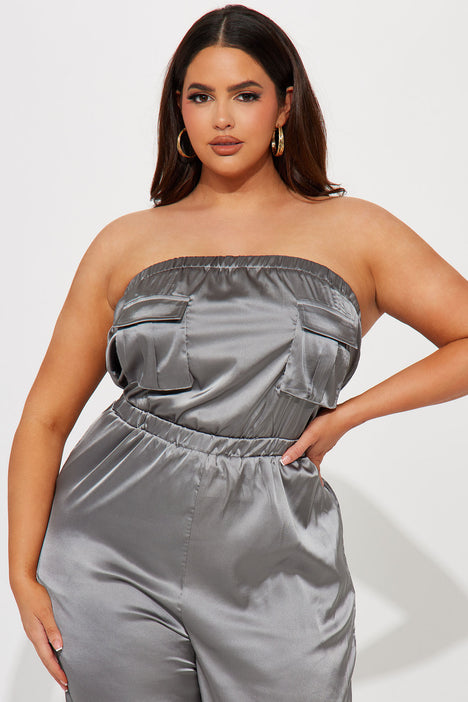 Satin utility jumpsuit 2025