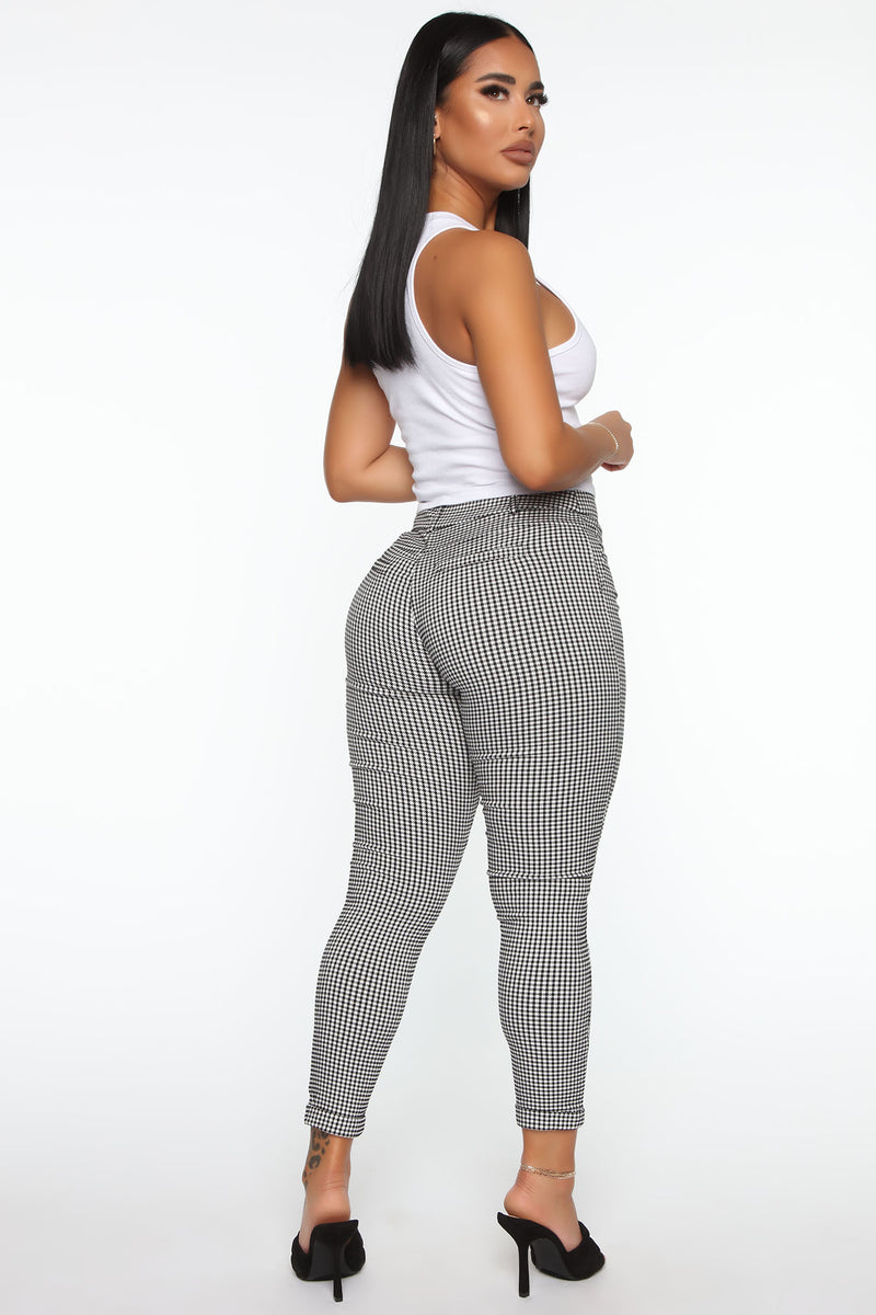 Plaid Four Skinny Pants - Black/White | Fashion Nova, Pants | Fashion Nova