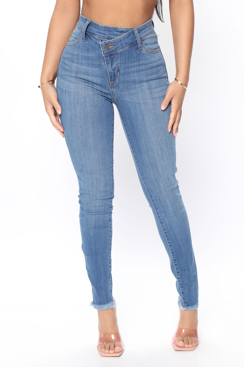 Cross Me Once Stretch Skinny Jeans - Medium Blue Wash | Fashion Nova ...