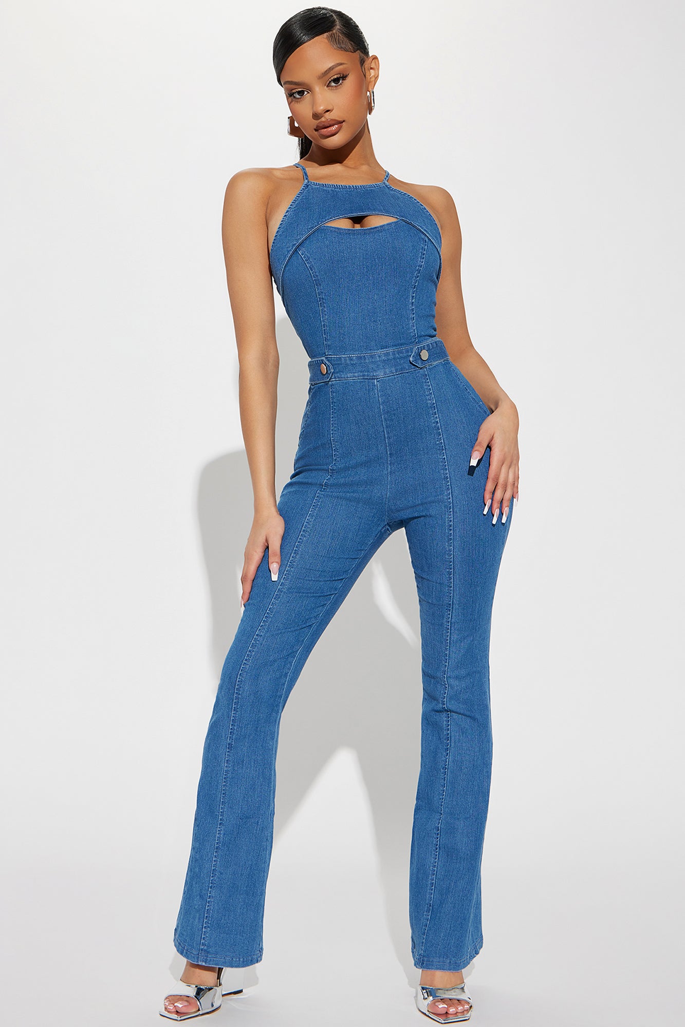 Nicky Denim Jumpsuit Medium Wash Fashion Nova Jumpsuits