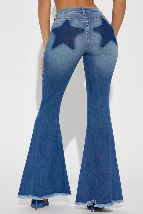 Bell bottom blue store jeans fashion nova