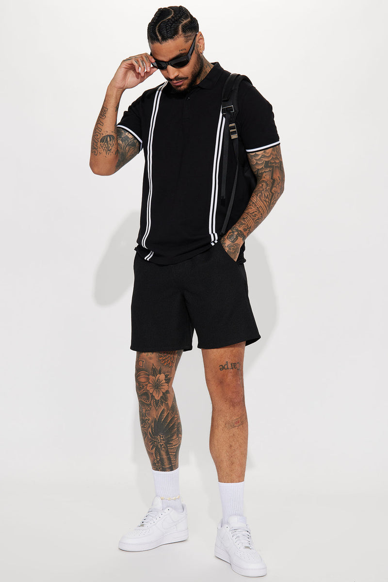 Strikeout Short Sleeve Polo - Black | Fashion Nova, Mens Tees & Tanks ...