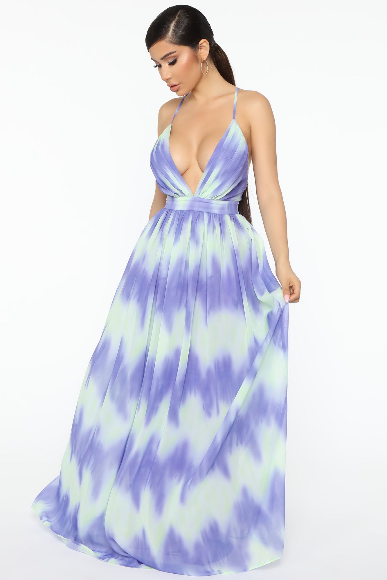 Purple tie dye maxi dress discount