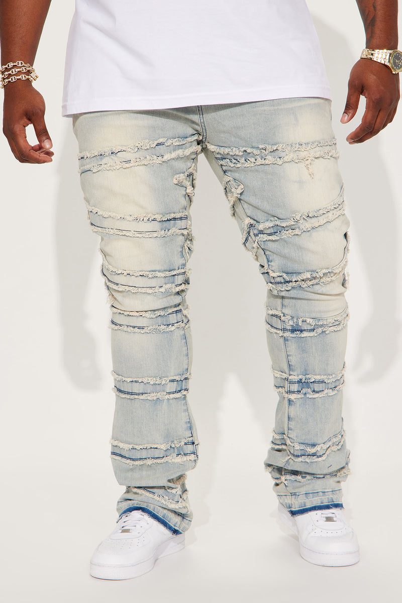 About Fray Stacked Skinny Flare Jeans - Light Wash | Fashion Nova, Mens ...