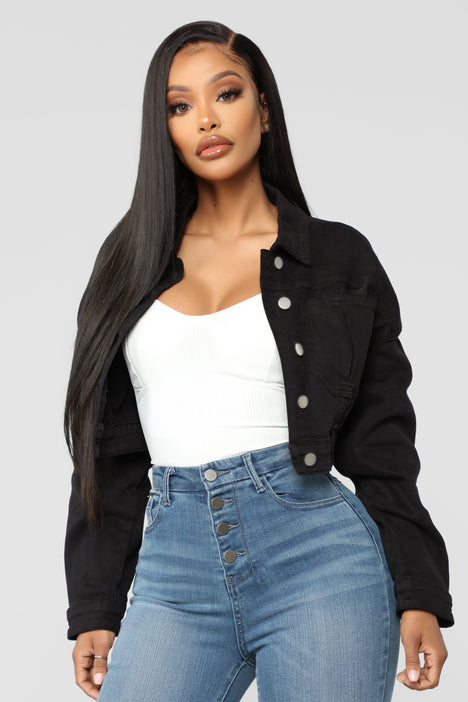 Elsie Denim Jacket Black Fashion Nova Jackets Coats