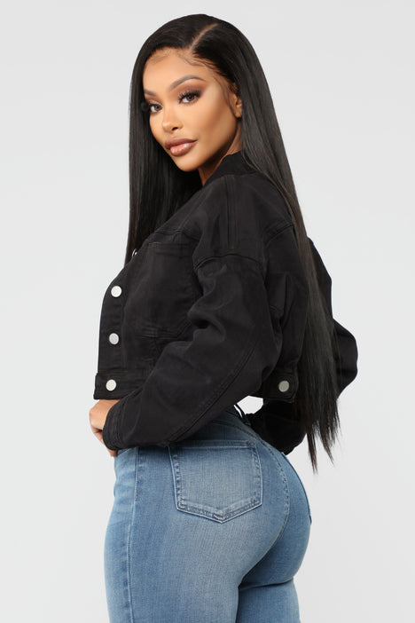 Fashion nova black new arrivals jean jacket