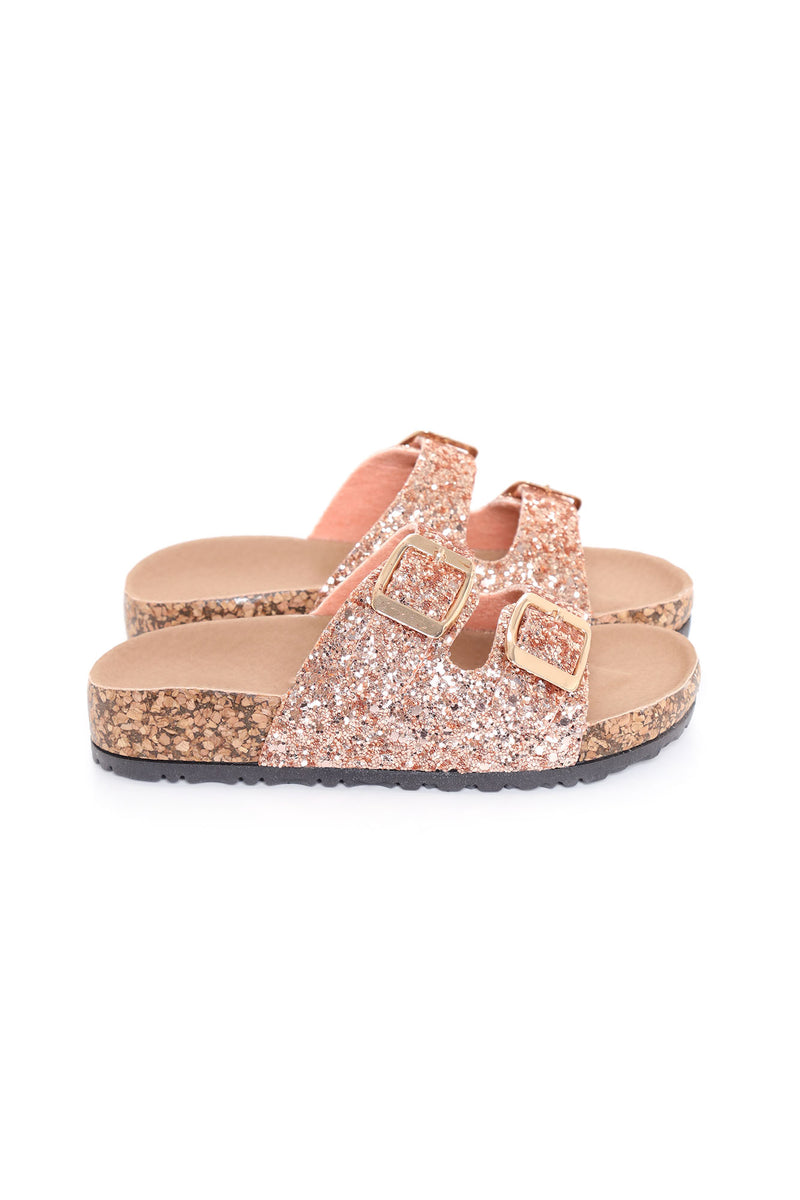Mini See Me Glow Flat Sandal - Rose Gold | Fashion Nova, Kids Shoes ...