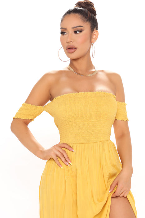 Fashion nova on sale mustard yellow dress