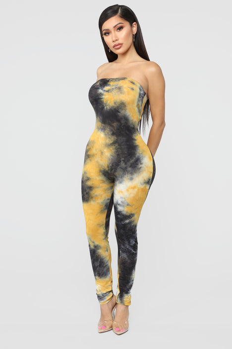Cammy Tie Dye Jumpsuit Mustard combo