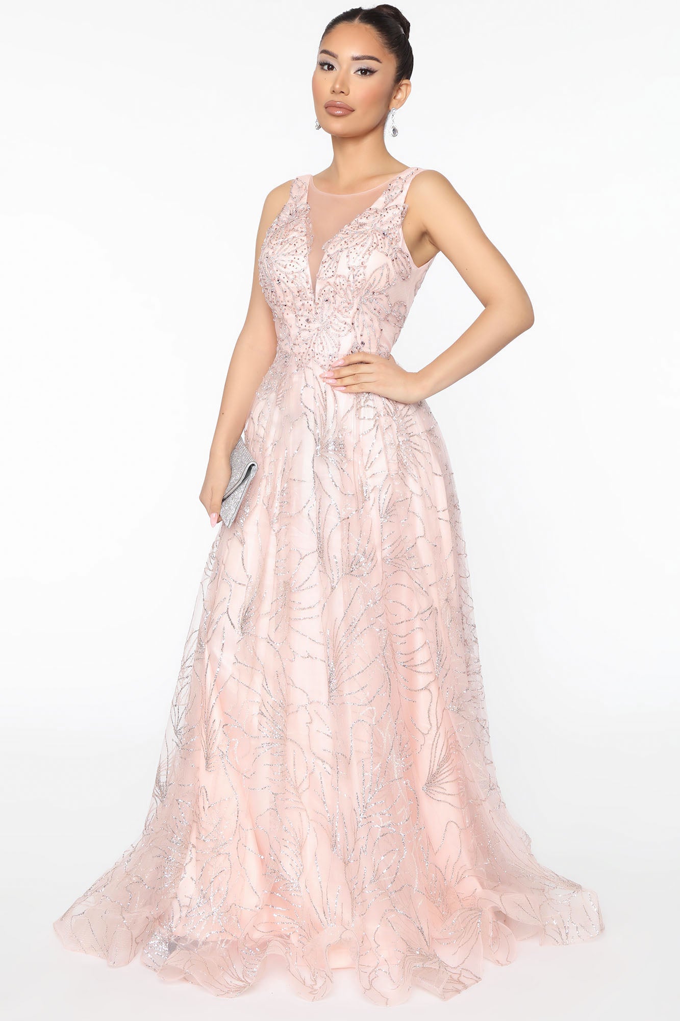 Escort Me In Embellished Maxi Gown Blush