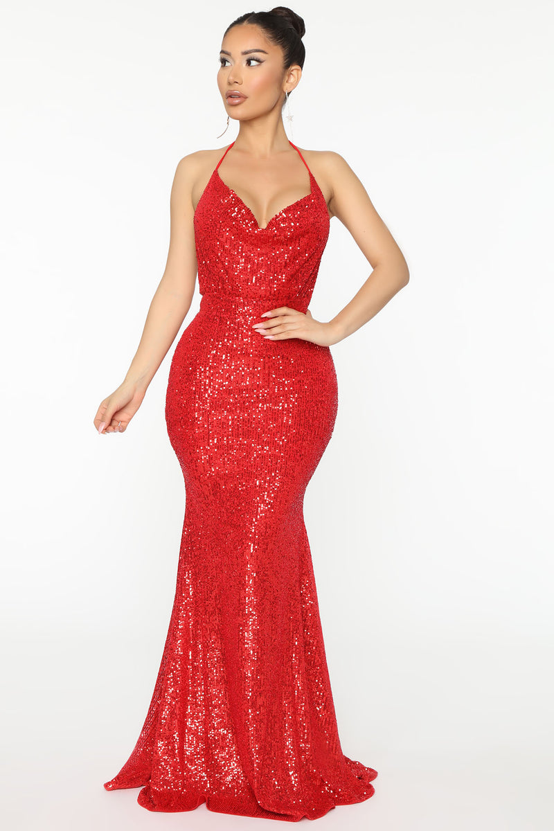 Always VIP Sequin Maxi Dress - Red | Fashion Nova, Dresses | Fashion Nova
