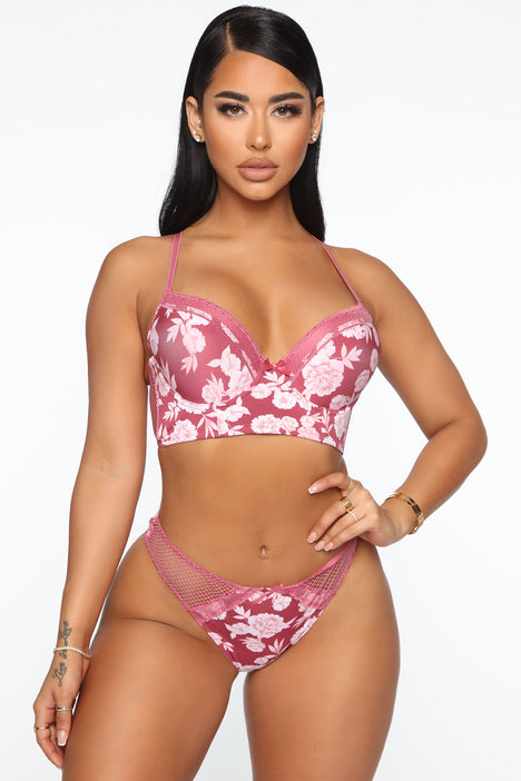 Our Little Secret Bra And Panty Set - Pink/combo