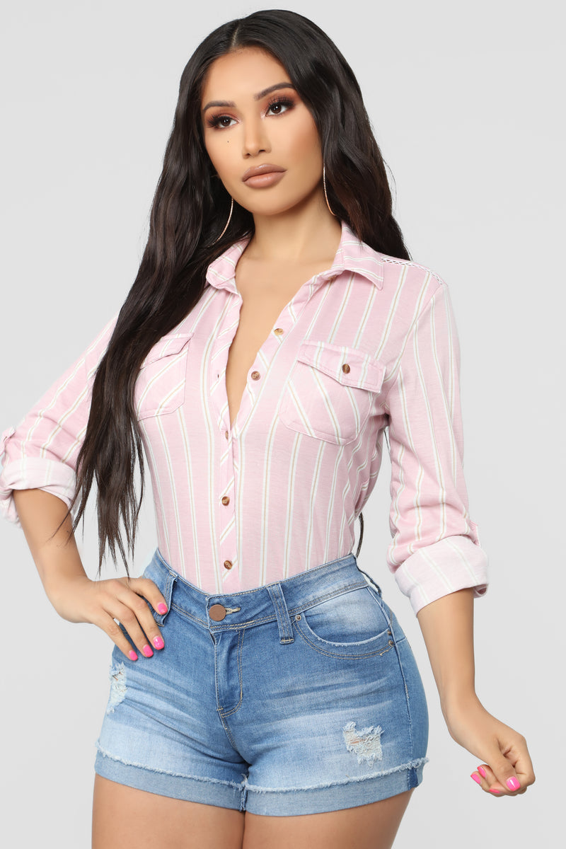 Never Looking Back Striped - Pink/White | Fashion Nova, Knit Tops ...