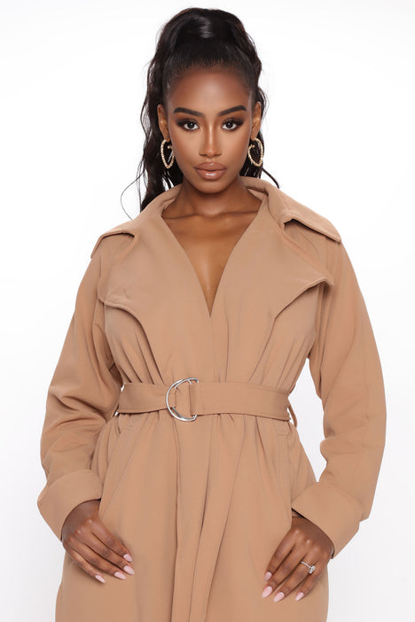 Check Your Coat Trench Coat Camel