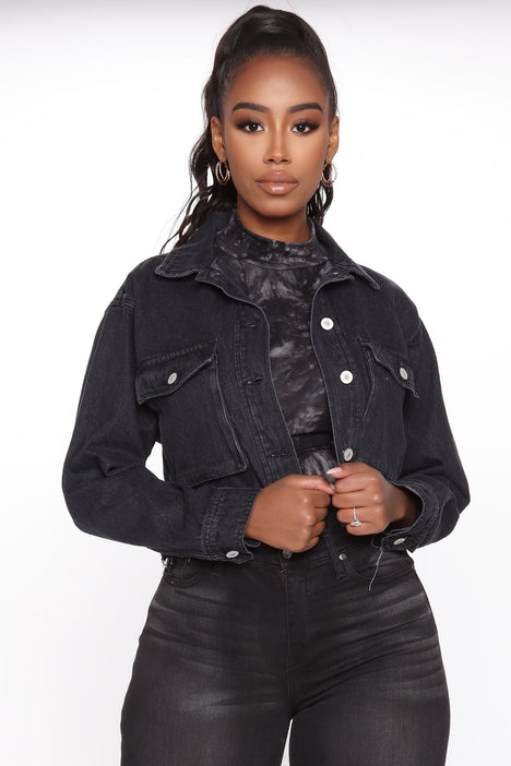 Fashion nova 2025 black jean jacket