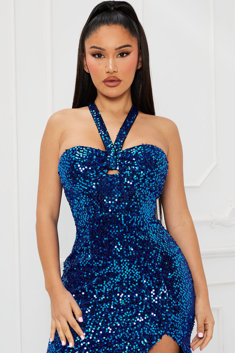 Esme Sequin Gown Royal Fashion Nova, Dresses Fashion Nova