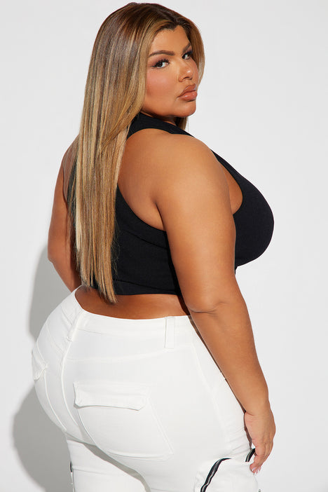 Zipper up crop top fashion nova deals