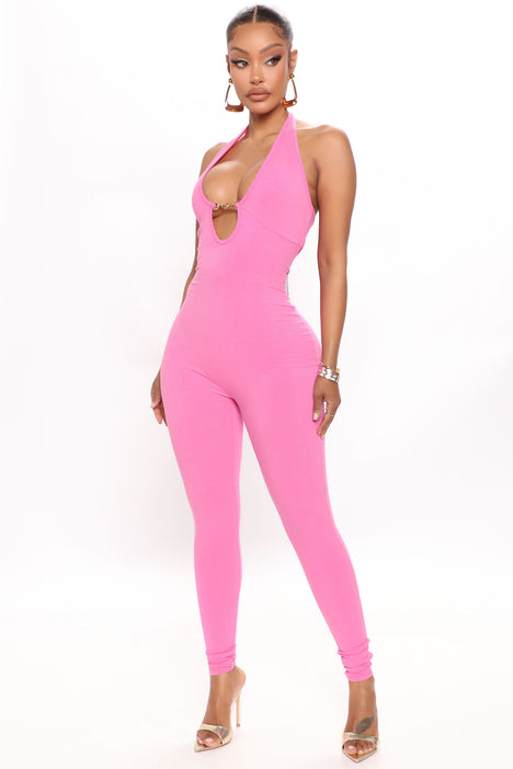 Fashion nova shop hot pink jumpsuit