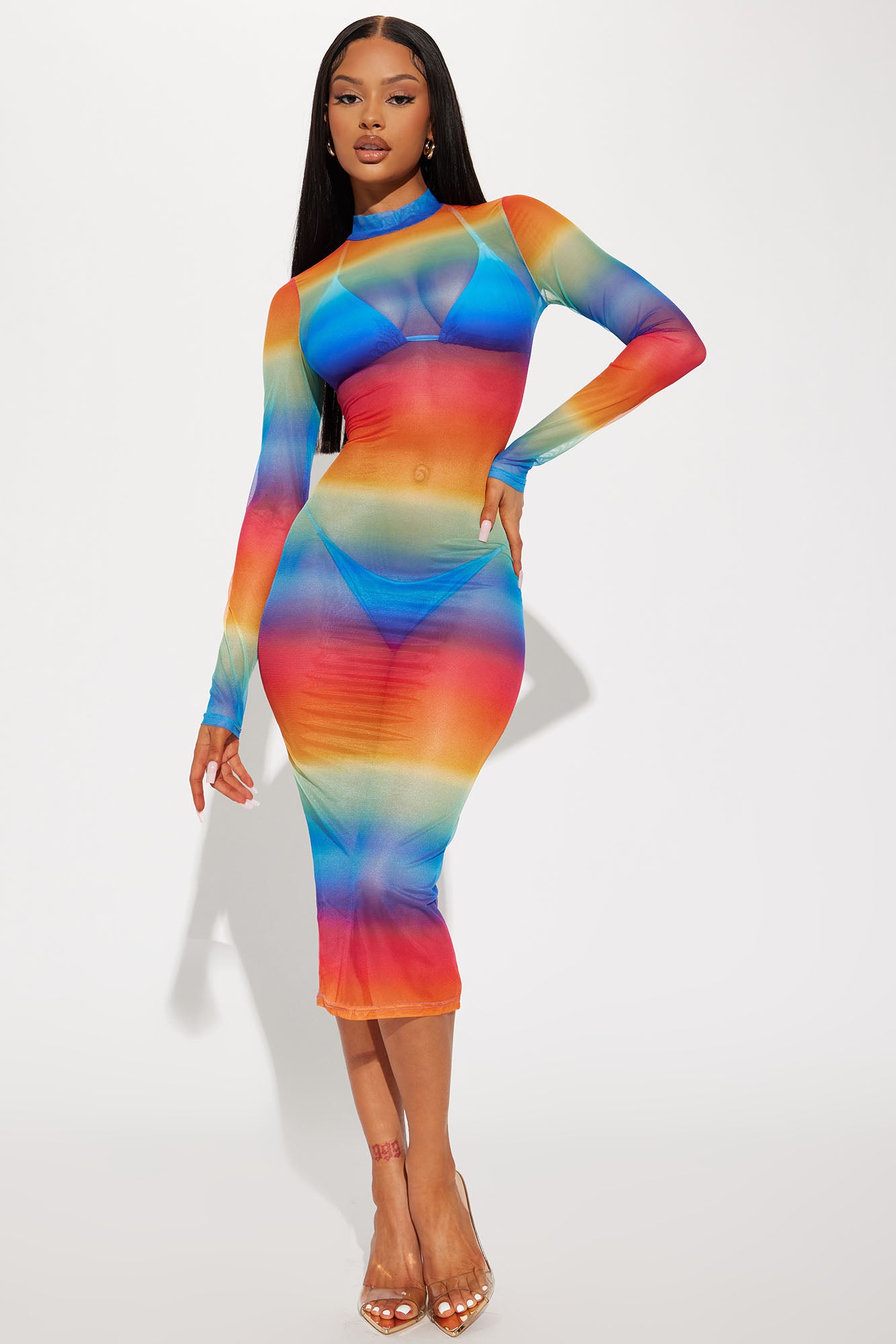 Colorful mesh dress discount