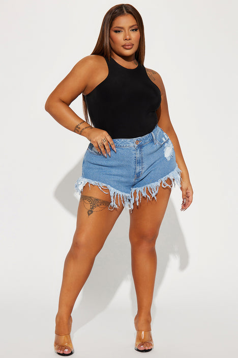 Blue ripped shorts womens online